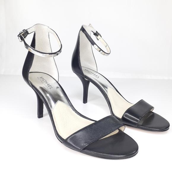 black leather sandals low heel